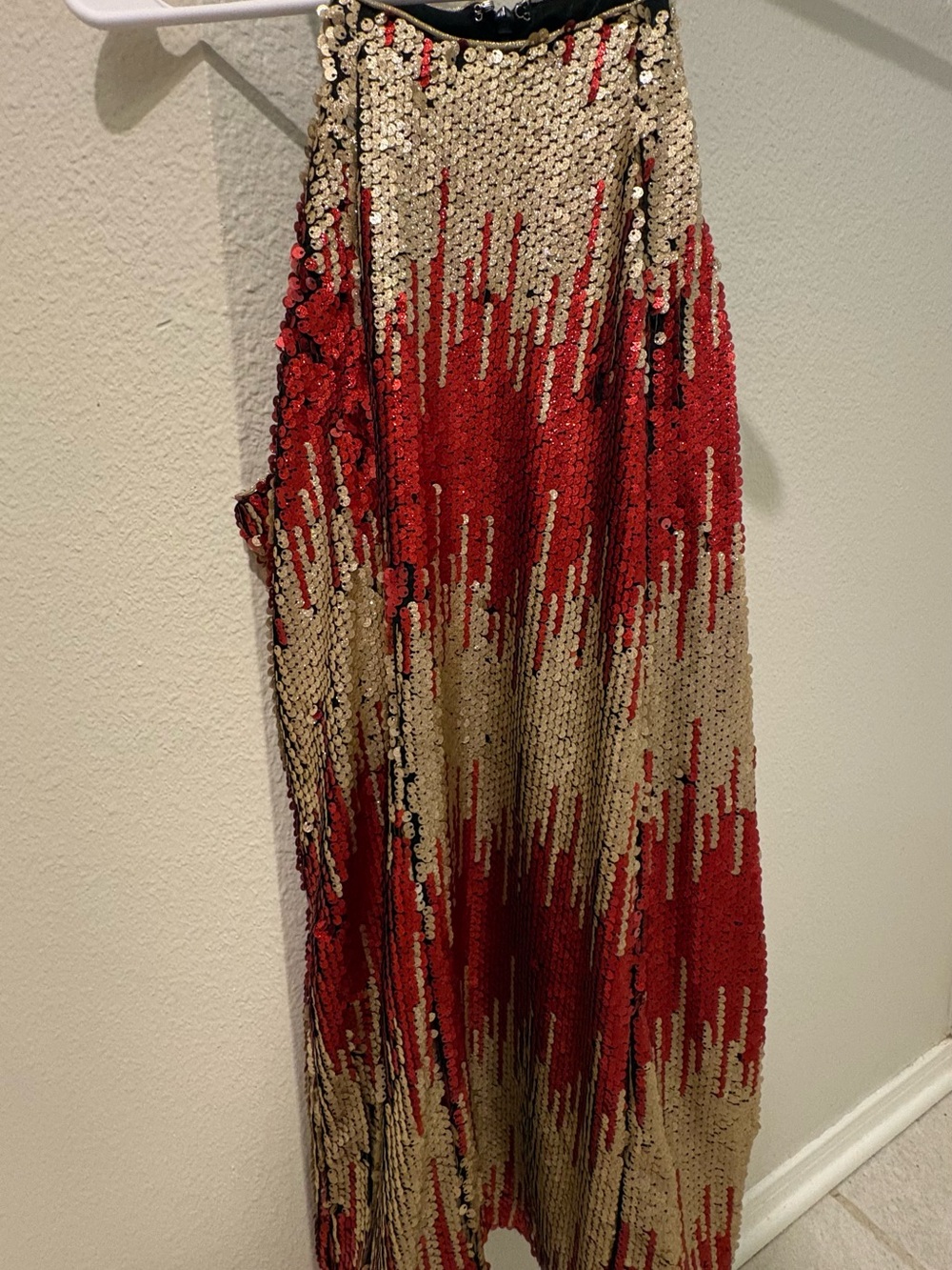 NBD Red and Gold Sequin Mini Dress